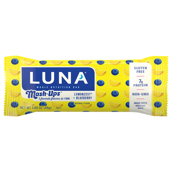 Save on LUNA Whole Nutrition Bar MashUps Lemonzest + Blueberry Gluten