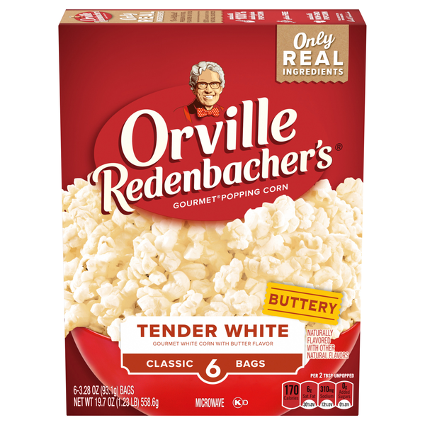 Orville Redenbacher's Tender White Classic Bags Microwave Popcorn - 6 ct