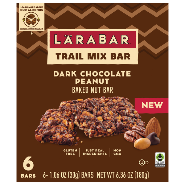 LARABAR Gluten Free Dark Chocolate Peanut Trail Mix Bar - 6 ct
