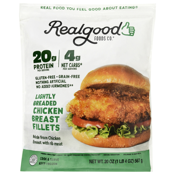 Realgood Foods Co. Lightly Breaded Chicken Breast Fillets Frozen