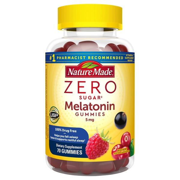 Nature Made Zero Sugar Melatonin Mixed Berry Gummies