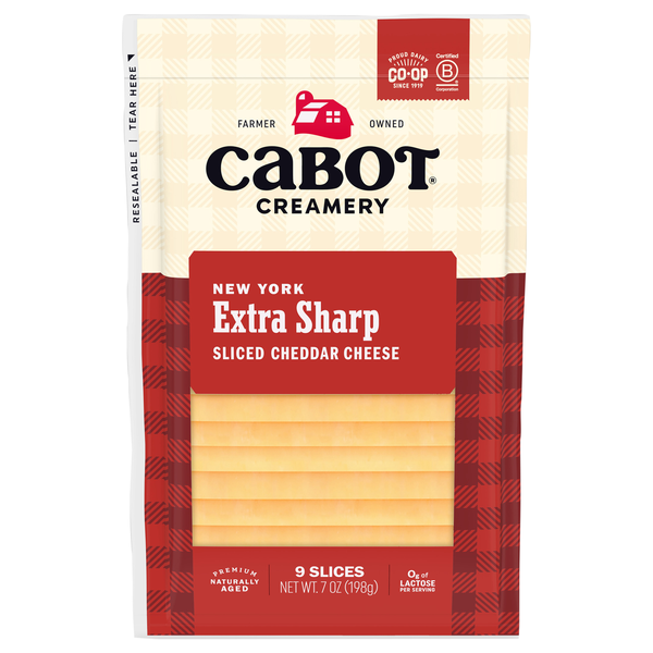 Cabot Creamery New York Extra Sharp Cheddar Cheese Slices - 9 ct
