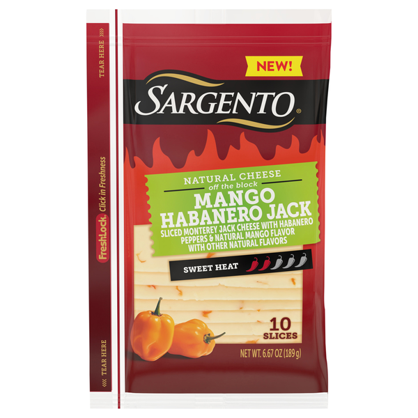 Sargento Natural Mango Habanero Jack Cheese Slices - 10 ct