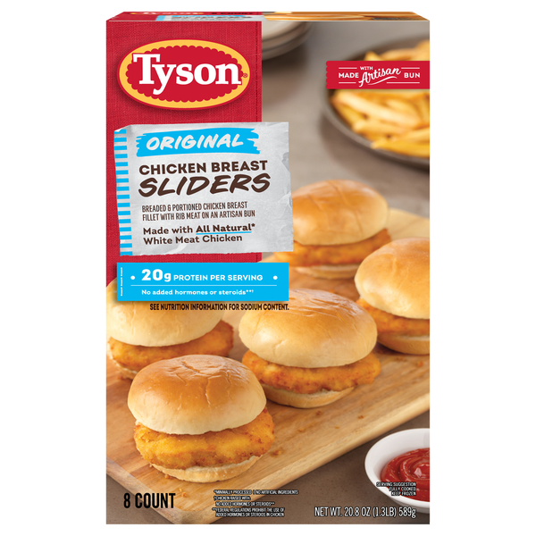 Tyson Original Chicken Breast Sliders - 8 ct Frozen