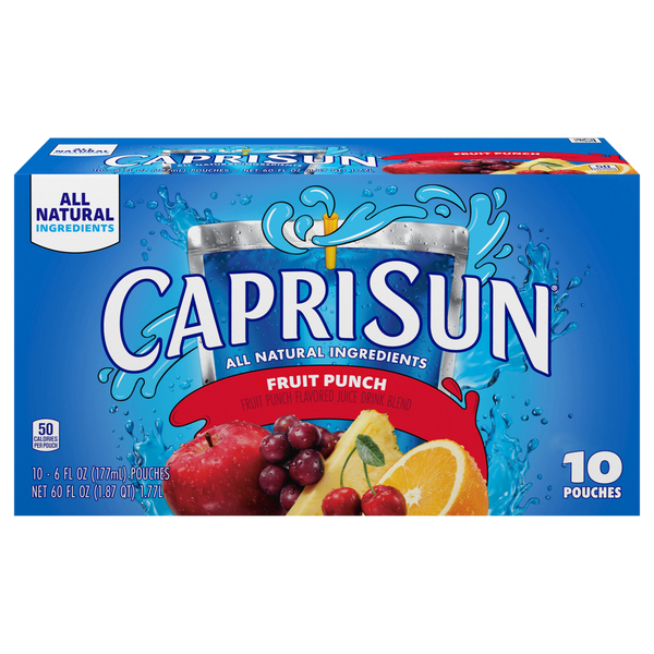 Capri Sun All Natural Fruit Punch Juice Drink Pouches - 10 pk
