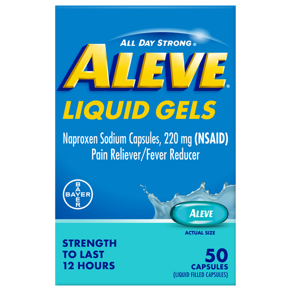 Aleve Naproxen Sodium Pain Relief 220 mg Liquid Gels
