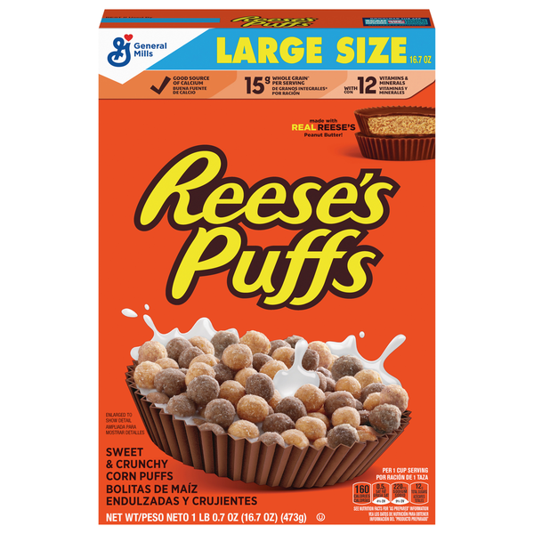 General Mills Reese's Puffs Cereal Large Size