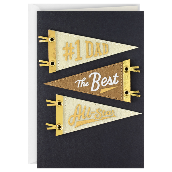 Hallmark Signature Father's Day Card #1 Dad All-Star Pennants