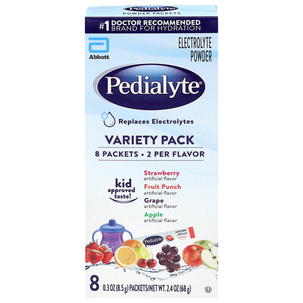 Pedialyte Variety Pack Electrolyte Powder Packets - 8 ct
