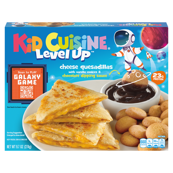 Kid Cuisine Level Up Cheese Quesadillas 23g Protein Frozen Meal