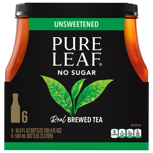 Pure Leaf Brewed No Sugar Unsweetened Iced Tea - 6 pk