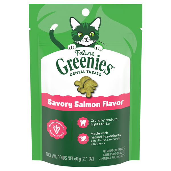 Feline GREENIES Savory Salmon Flavor Dental Cat Treats