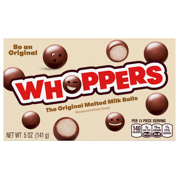 WHOPPERS Original Malted Milk Balls Candy Movie Theater Box