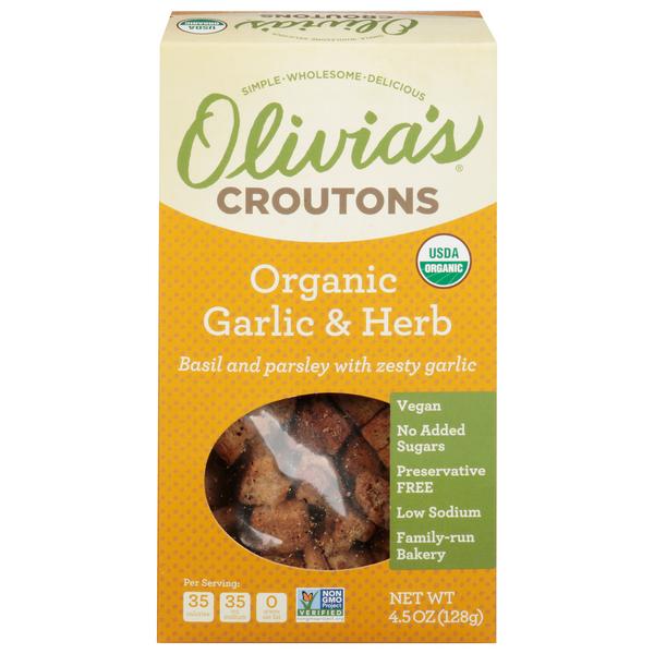 Olivia's Organic Garlic & Herb Croutons