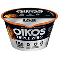 Oikos Triple Zero Non Fat Salted Caramel 15g Protein Greek Yogurt Cup
