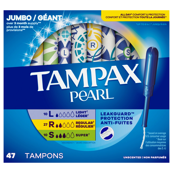 Tampax Pearl Unscented Light-Regular-Super Tampons