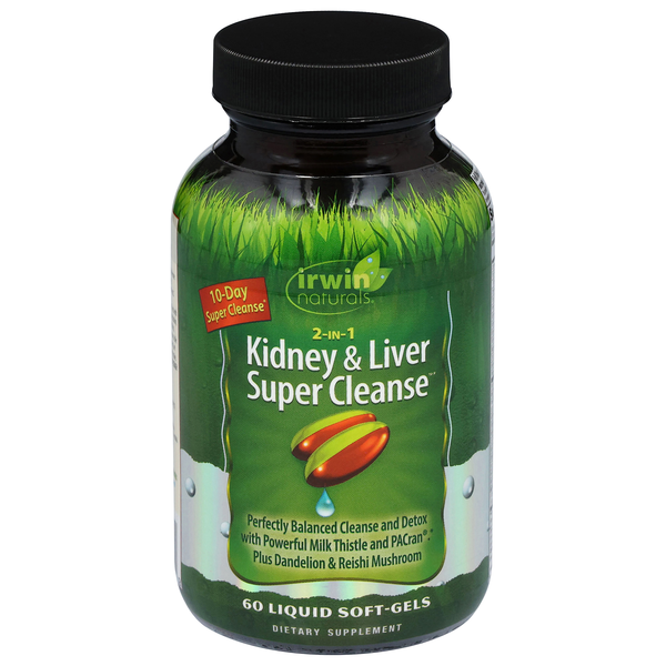 Irwin Naturals 2-in-1 Kidney & Liver Super Cleanse Liquid Soft-Gels