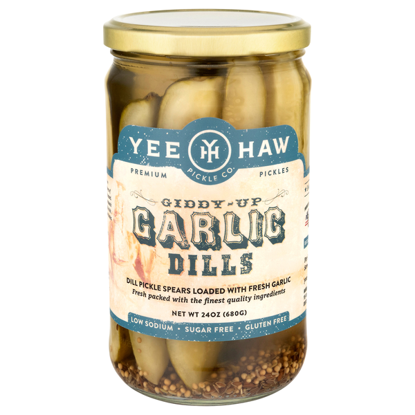 Yee-Haw Pickle Co. Low Sodium Giddy-Up Garlic Dill Pickle Spears