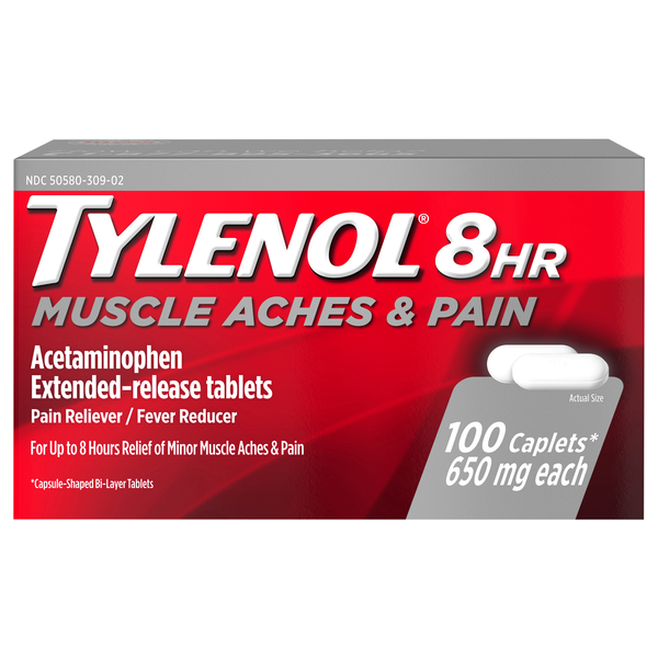 Tylenol 8 HR Muscle Aches & Pain Relief Acetaminophen 650 mg Caplets