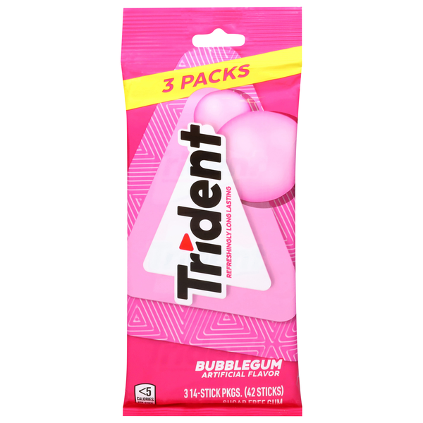 Trident Bubblegum Flavored Gum - 3 pk