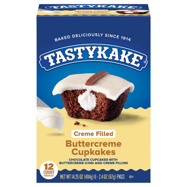 Tastykake Chocolate Cupkakes Buttercreme Iced 2 ea - 6 ct
