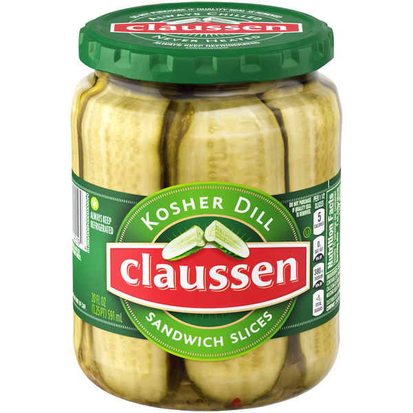 Claussen Kosher Dill Pickles Sandwich Slices Refrigerated