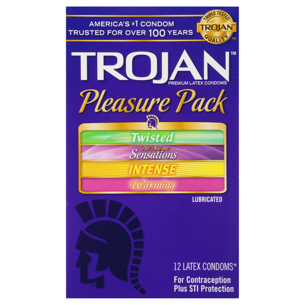 Trojan Pleasure Pack Lubricated Latex Condoms
