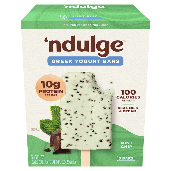 'Ndulge Mint Chip Protein Greek Yogurt Bars - 3 ct Frozen