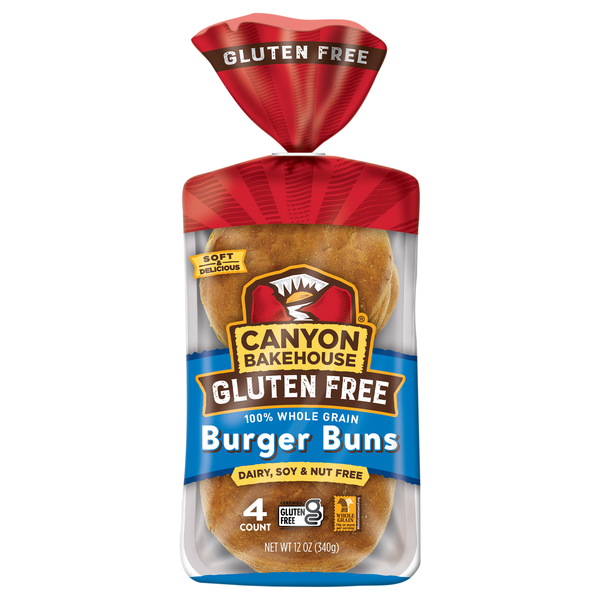 Canyon Bakehouse Gluten Free Whole Grain Hamburger Buns - 4 ct