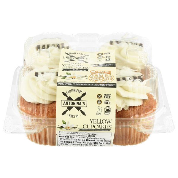 Antonina's Gluten Free Bakery Yellow Cupcakes w/Buttercream Frosting - 4ct