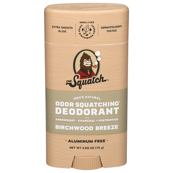 Dr. Squatch Men's Natural Birchwood Breeze Aluminum Free Deodorant