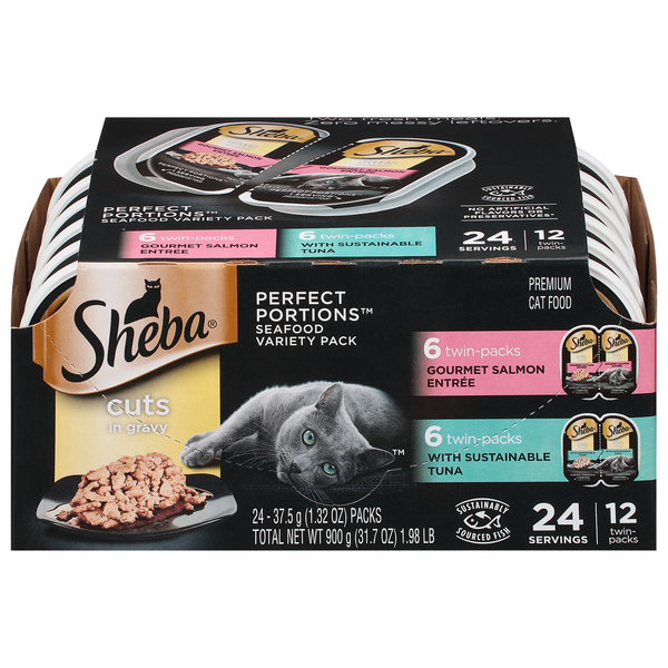 Save on Sheba Perfect Portions Wet Cat Food Cuts in Gravy Seafood