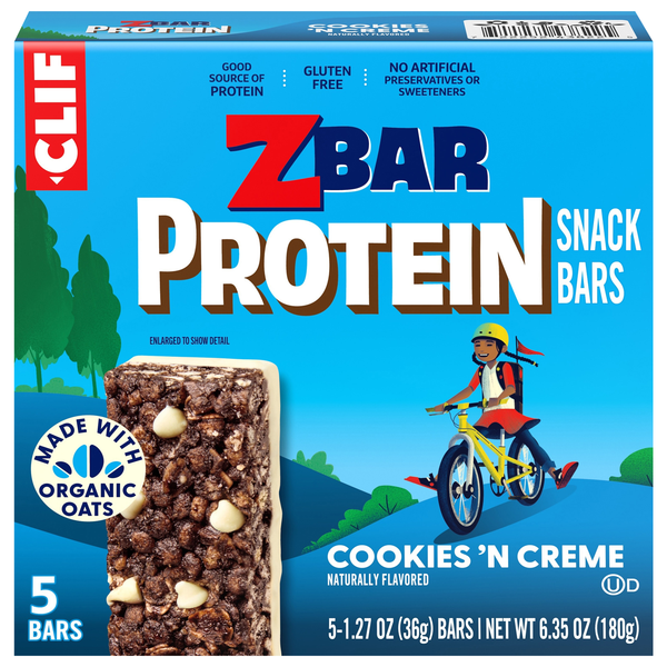 CLIF Zbar Cookies 'N Creme Protein Snack Bars - 5 ct