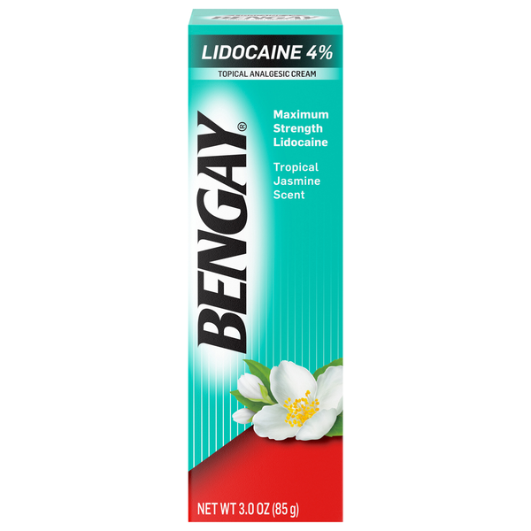 Bengay Lidocaine 4% Topical Analgesic Cream Tropical Jasmine Scent