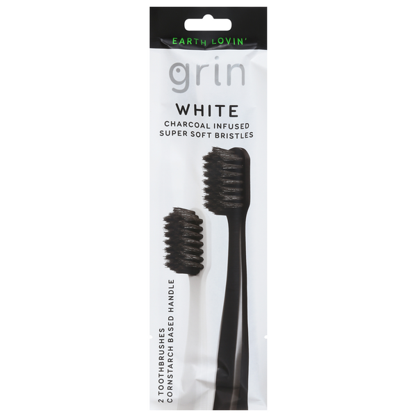 Save on Grin White Charcoal Infused Toothbrushes Soft Order Online