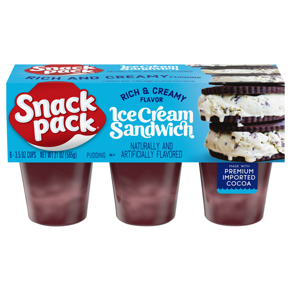 Snack Pack Ice Cream Sandwich Pudding Cups - 6 ct