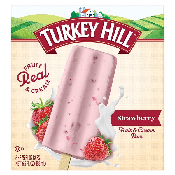 Save on Turkey Hill Fruit & Cream Bars Strawberry 6 ct Order Online Delivery GIANT