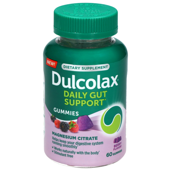 Dulcolax Berry Flavor Magnesium Citrate Daily Gut Support Gummies