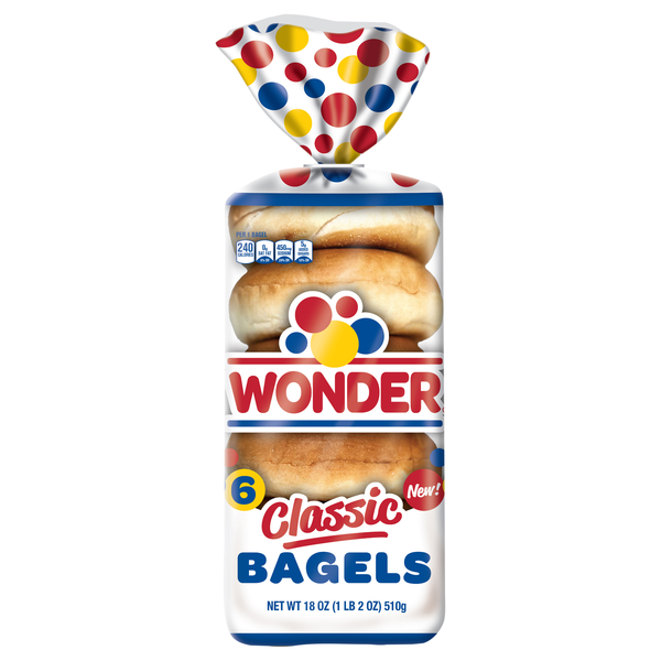 Wonder Classic Pre-Sliced Bagels - 6 ct