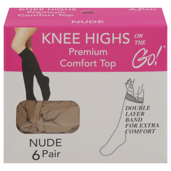 On the Go! Premium Comfort Top Knee Highs Nude One Size