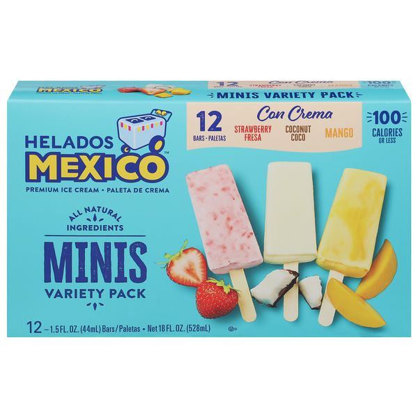 Save on Helados Mexico Ice Cream Bars Minis Strawberry Mango Coconut
