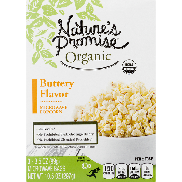 Nature's Promise Organics Microwave Popcorn Butter Flavor - 3 ct