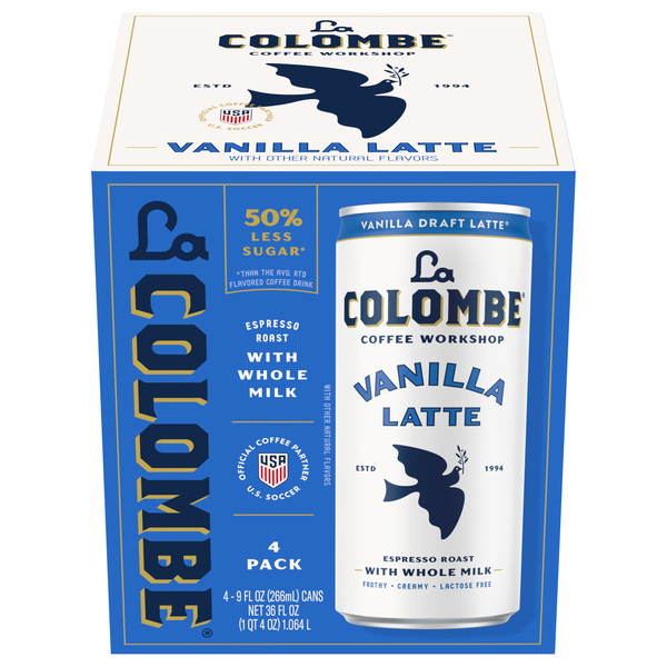 La Colombe Vanilla Latte Coffee Drink - 4 pk