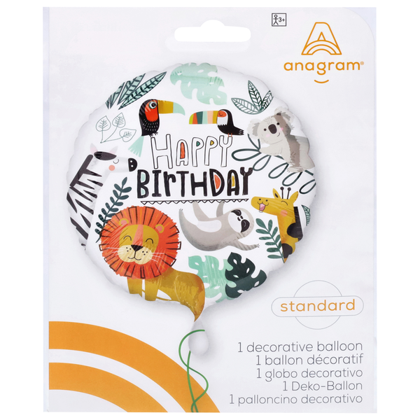 Anagram Happy Birthday Animals Decorative Helium-Filled Balloon