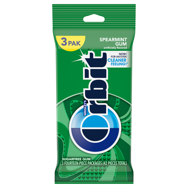 Orbit Sugar Free Gum Spearmint - 3 pk