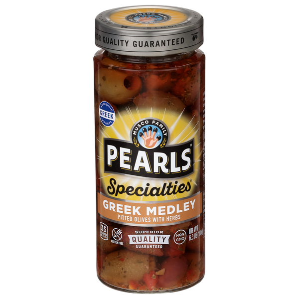 Pearls Specialties Pitted Medley Greek Olives Marinated