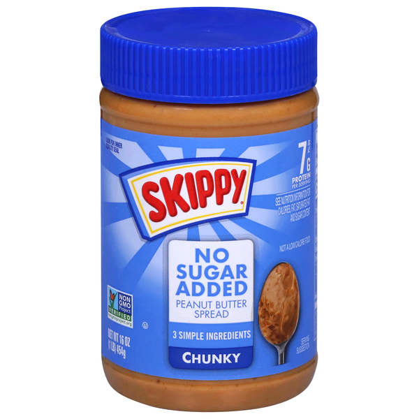 Skippy No Sugar Added Chunky Peanut Butter Spread