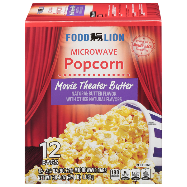Food Lion Movie Theater Butter Microwave Popcorn - 12 ct