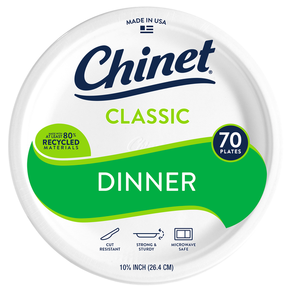 Chinet Classic Dinner Plates 10 3/8 Inch