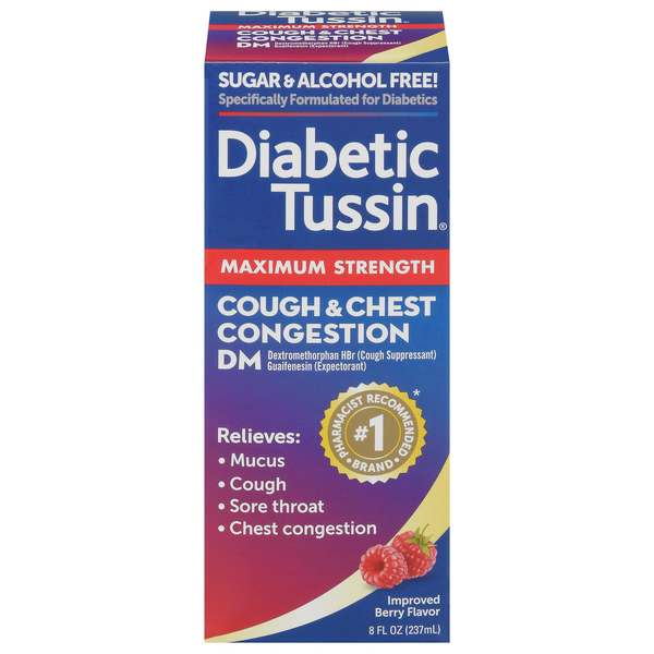Diabetic Tussin Maximum Strength Cough & Chest Congestion Berry Flavor